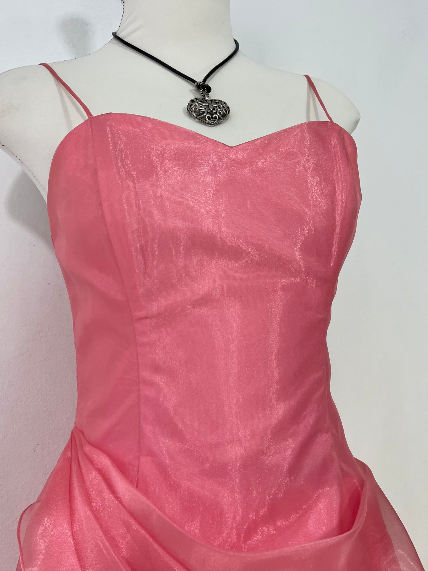 Coral Organza Evening Dress- size S