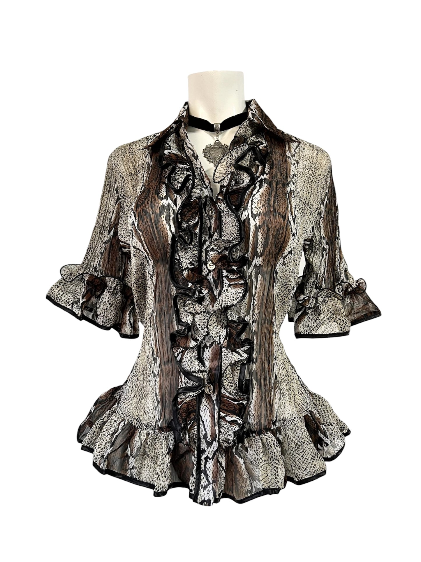 Animal print top with back bow