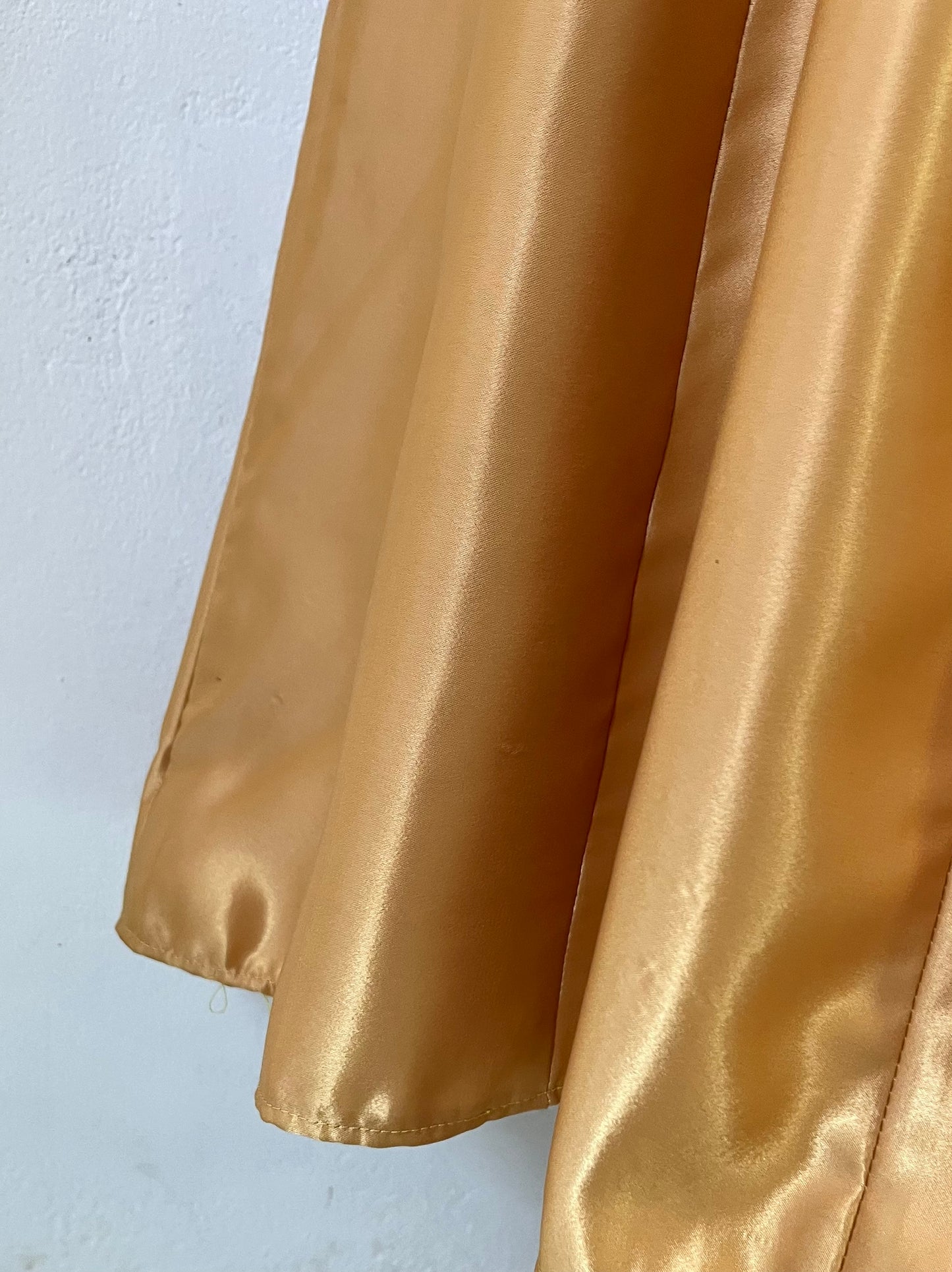 Honey yellow corset dress with hand embroidered rhinestones and beads-size L