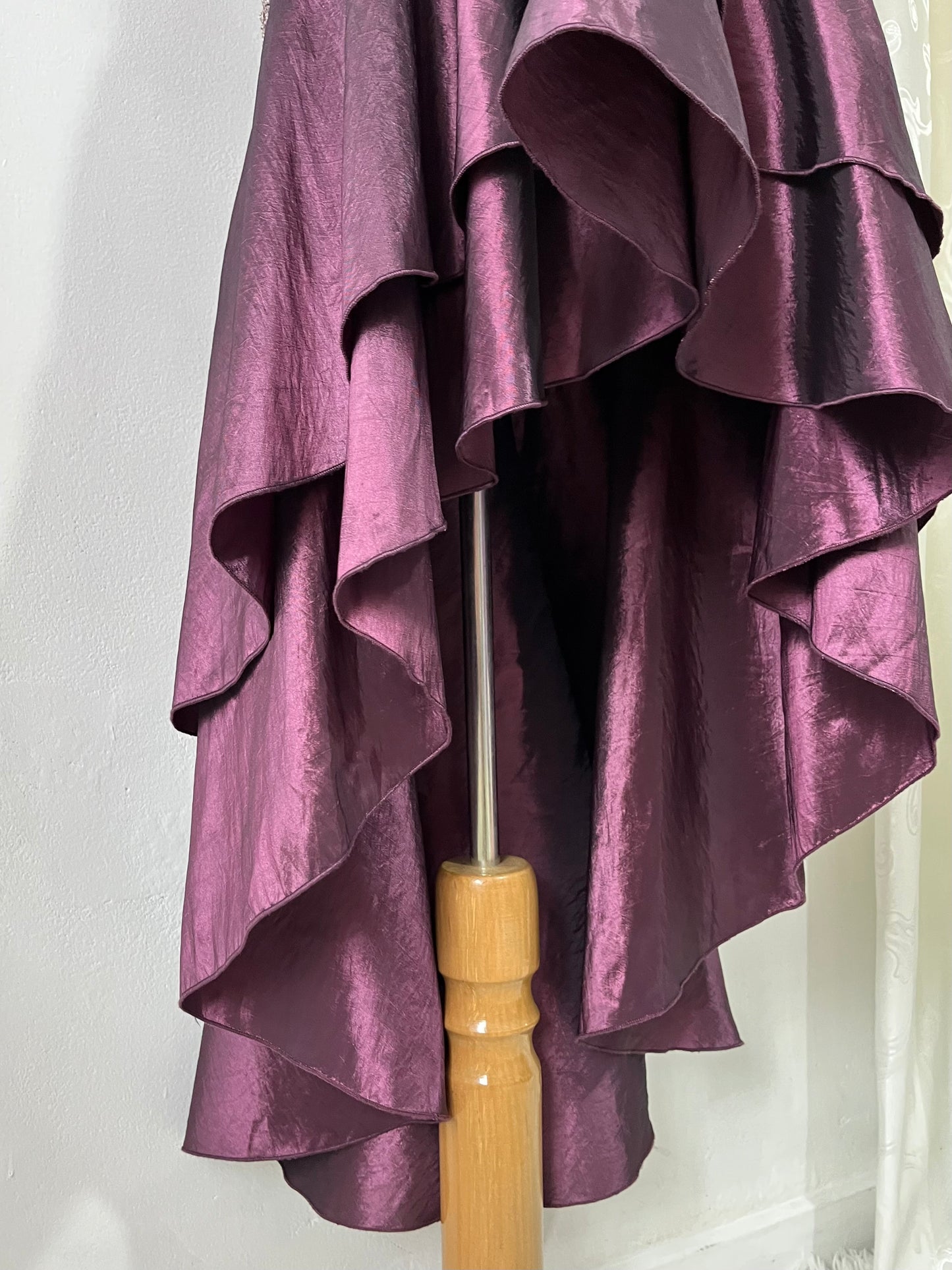 Deep purple corset dress with exquisite embellishments and hand-embroidered beads