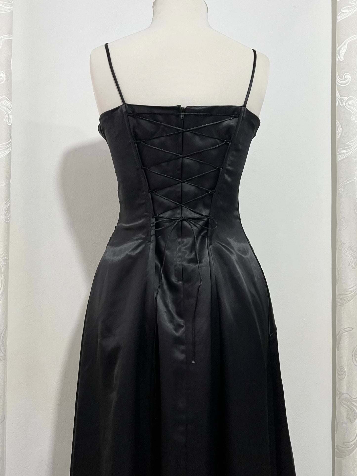 Noir corset beaded dress- size M