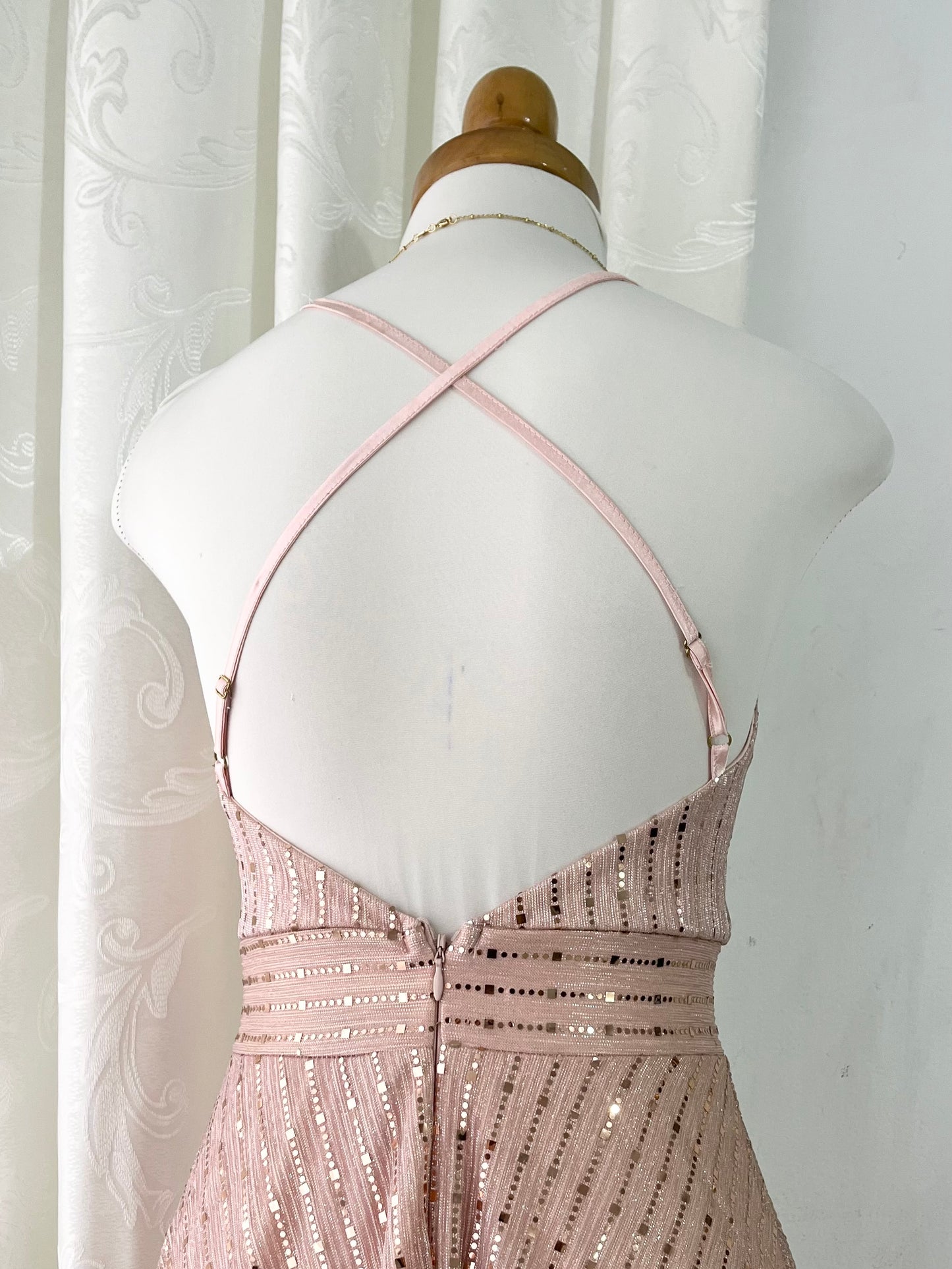 Ethereal rose gold dress
