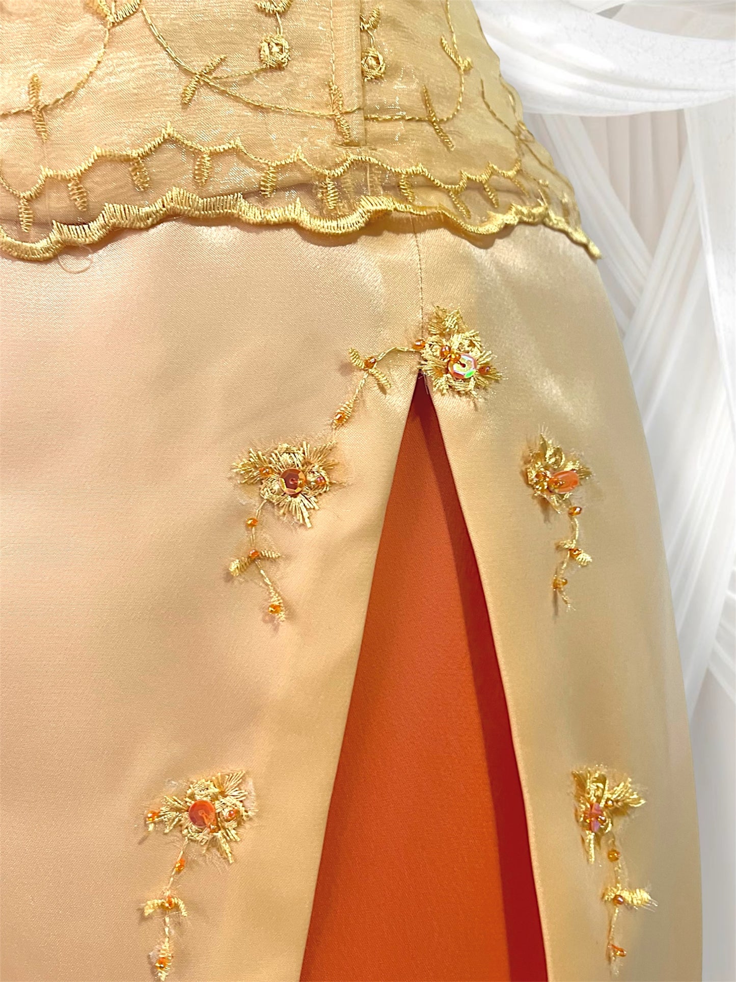 Yellow and ambar corset dress - Size S
