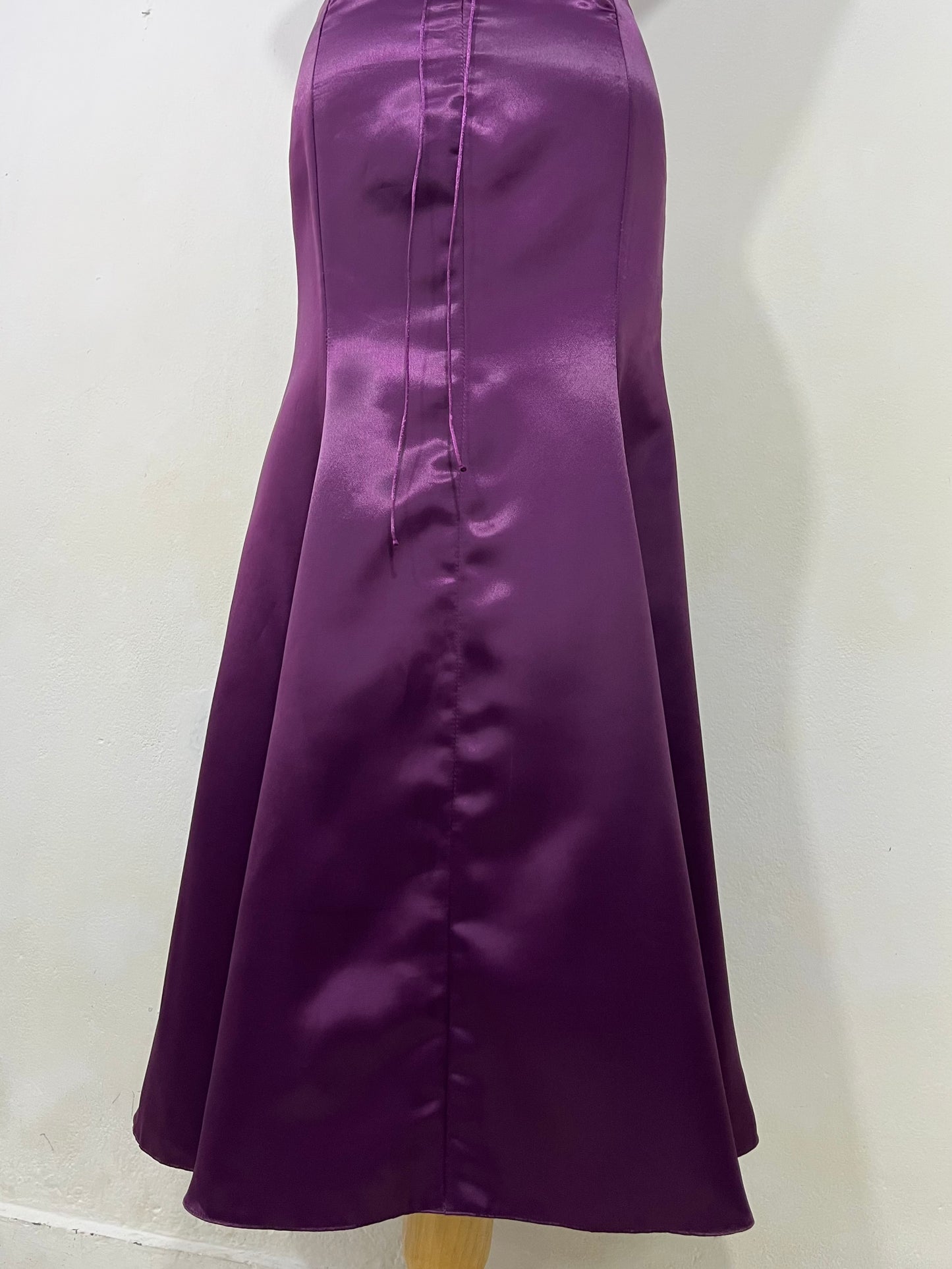 Purple corset dress hand-embroidered with fine embellishments- size S
