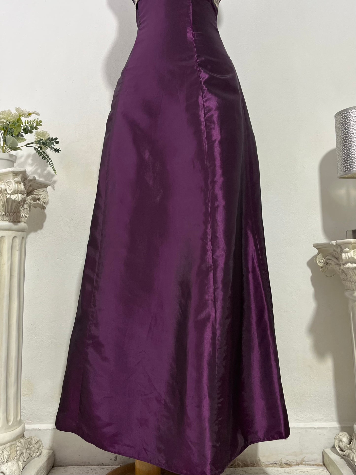 Vintage iridescent purple corset dres with rhinestones