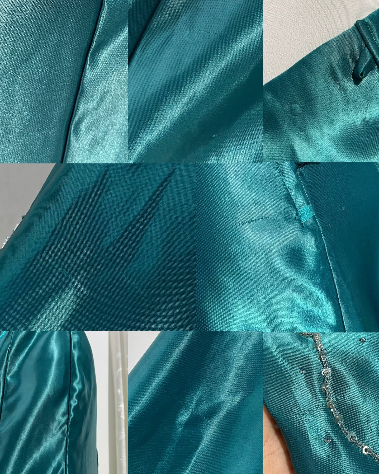 Emerald green corset dress with sequins and rhinestones- size M