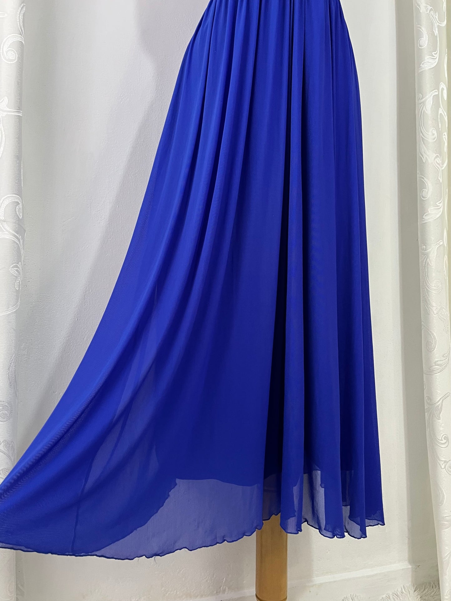 Royal blue evening gown with rhinestones-size M