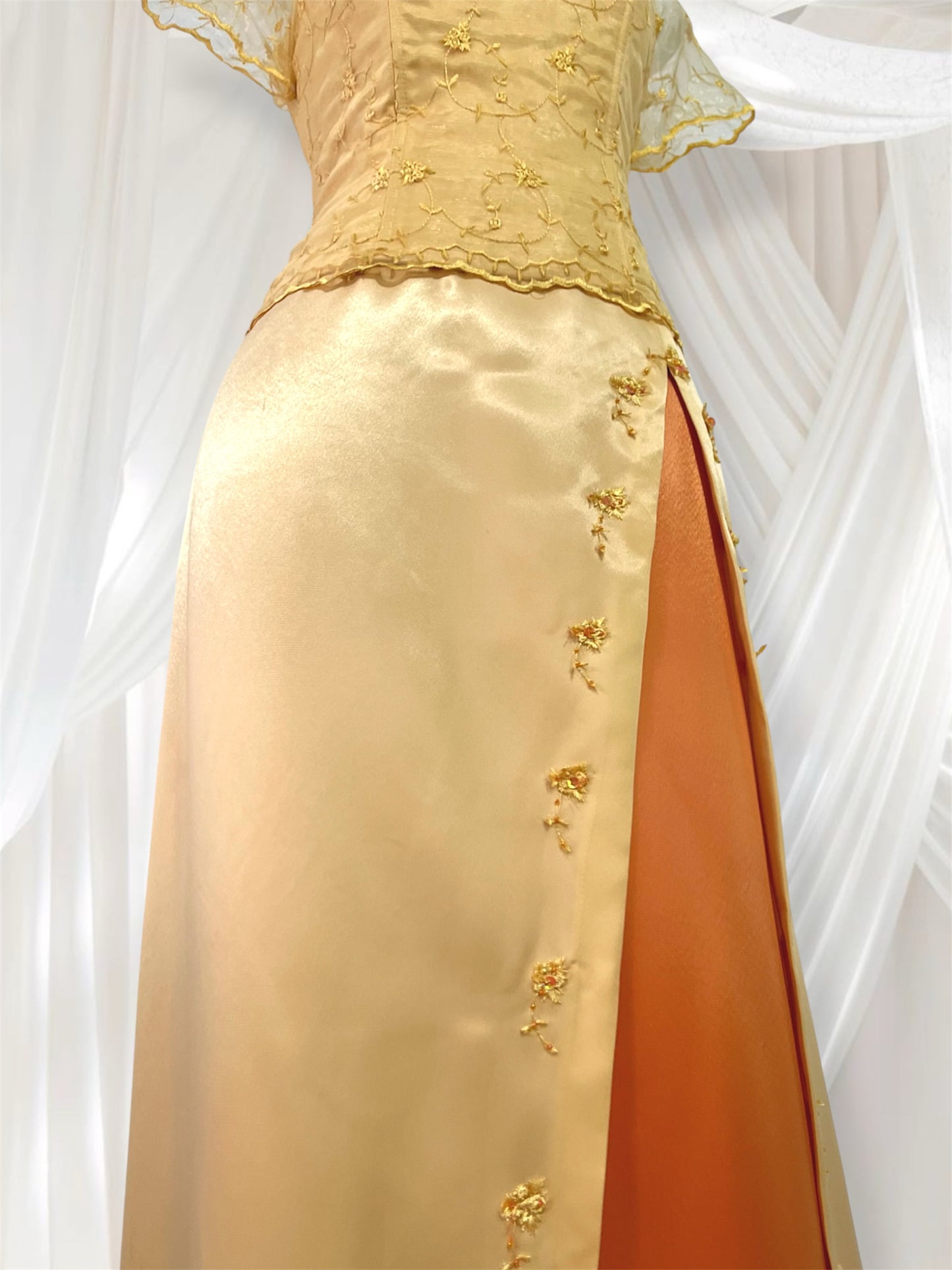 Yellow and ambar corset dress - Size S