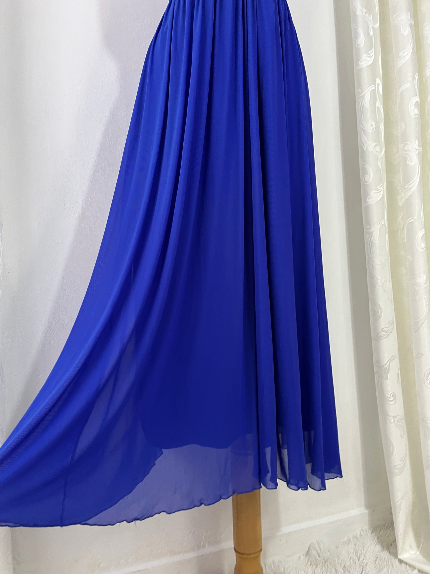 Royal blue evening gown with rhinestones-size M